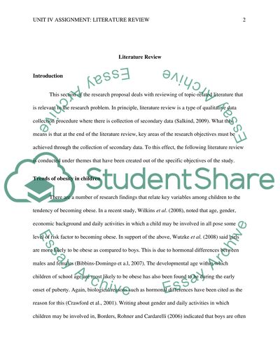 Childhood Obesity/Parental Education/Literature Review