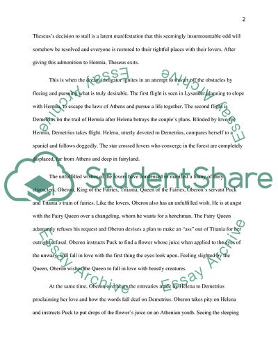 A Study On A Midsummer Nights Dream