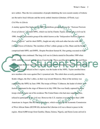 Liberia After the Civil War