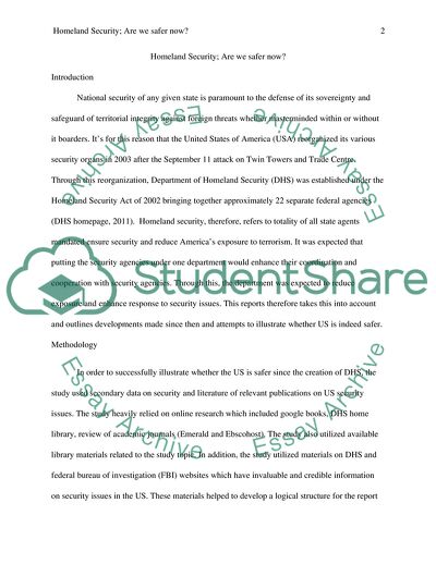 The US Security Has Relatively Increased under the Department of Homeland Security