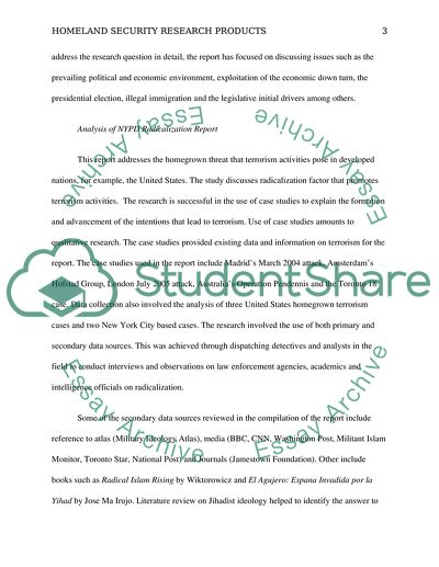 Homeland Security Research Products