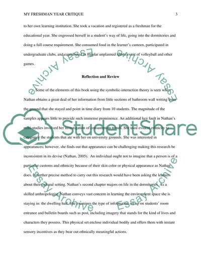 My freshman year critique