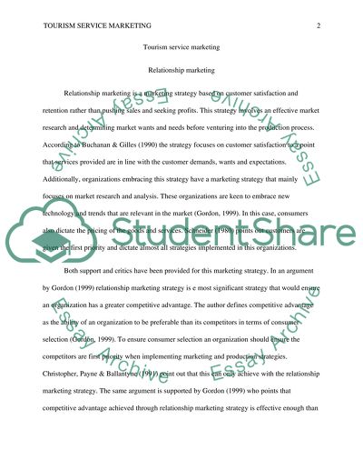 Tourism Service Marketing