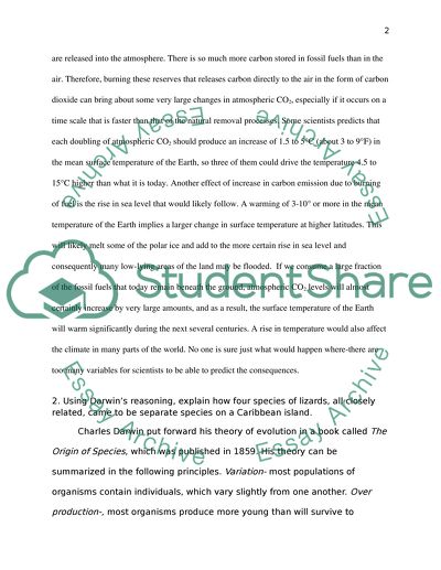 Biology Issues: Carbon Cycles, Lizard Species, DNA Visibility