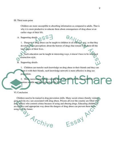 Drug prevention in early childhood, in schools