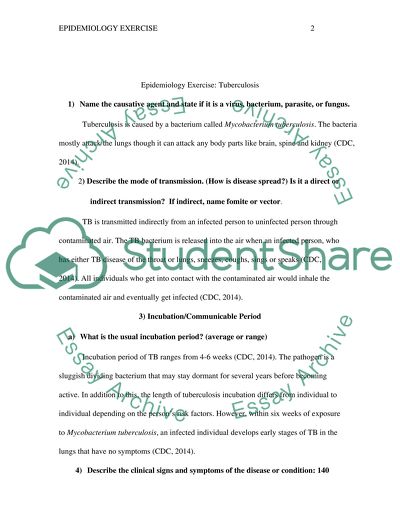 Epidemiology Exercise