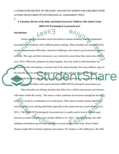 Baby and Infant Screen for Children with Autism Traits