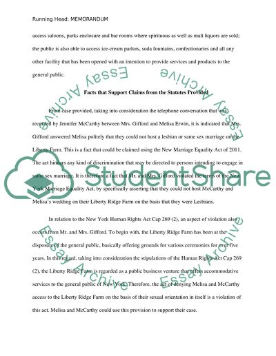 Memo on The New York Marriage Equality Act