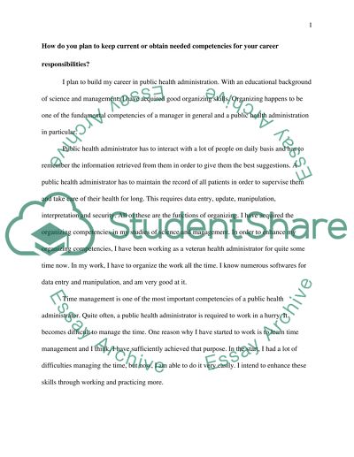 How do you plan to keep current or obtain needed competencies for your career responsibilities