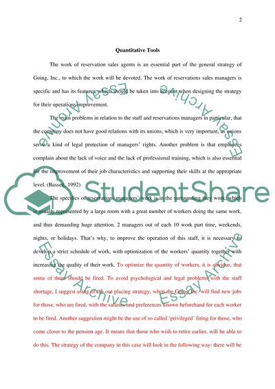 Quantitative Tools, Operations Management for Service Industries