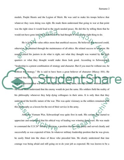 Visionary/ethical leader General Norman Schwarzkopf