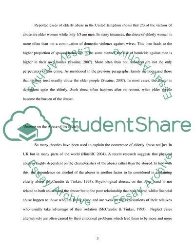 Elderly Abuse in the UK