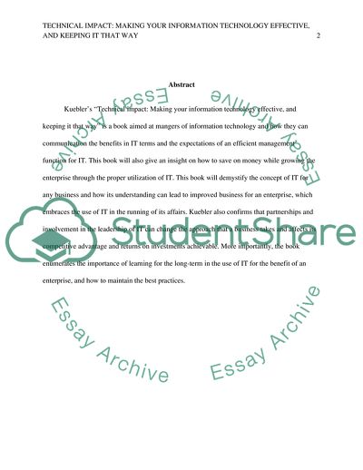 Kueblers Technical Impact