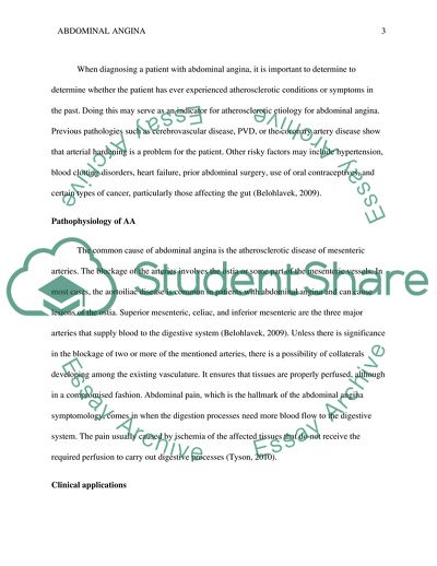 Diagnosis and Treatment of Abdominal Angina
