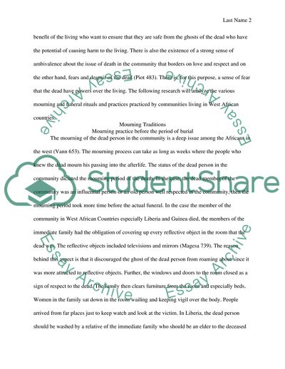 Funeral and Mourning Rituals in West Africa