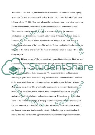 Much ado about nothing essay beatrice and benedick