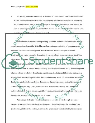 Social Psychology: The Major Concepts in Collectivism and Individualism