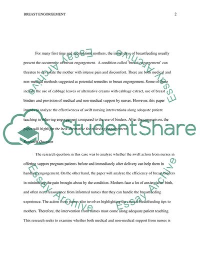 Incidence of Breast Engorgement at a Higher Rate than the Use of Breast Binders