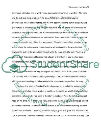 The Lady and the Tiger and The Pearl