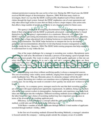 An Effective HR System: Employment Opportunity Law