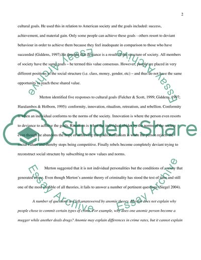 Social Approaches to Crime