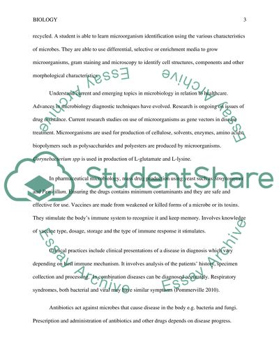Describing concepts of Microbilogy