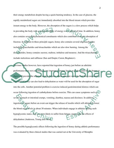 Effects of Honey as a Dietary Supplement on Improving Athletic Performance