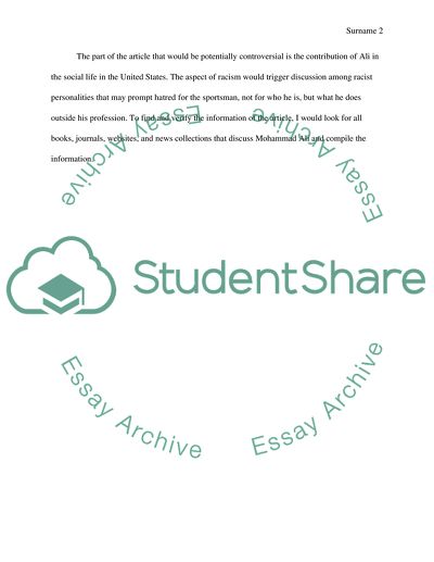 Mohammad Ali wikipidia analysis