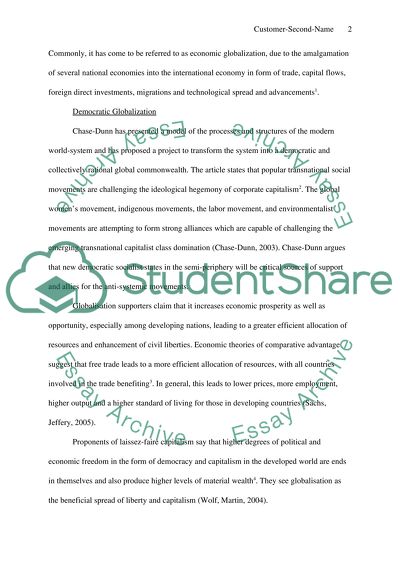 Globalization of Democracy