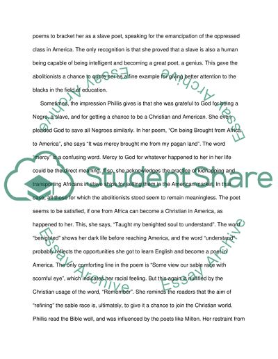 Locate and compare what it means to be a slave in Phillis Wheatleys poetry and Philip Freneaus poetry