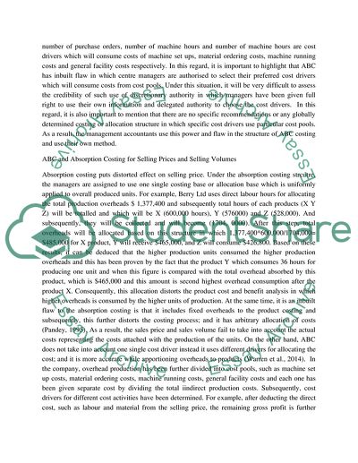 Activity Based Costing