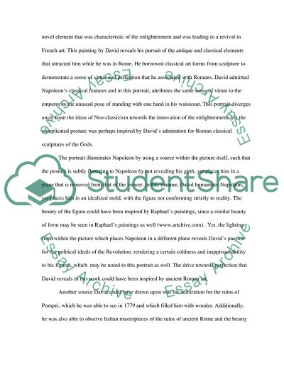 What sources did Jacques Louis David draw upon for his portraits of napoleon