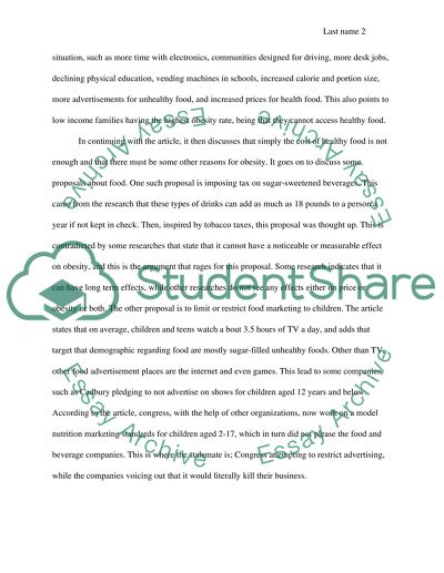 Preventing Obesity Paper