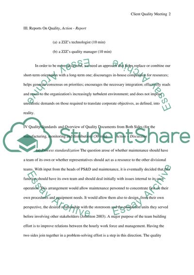 Client Quality Meeting