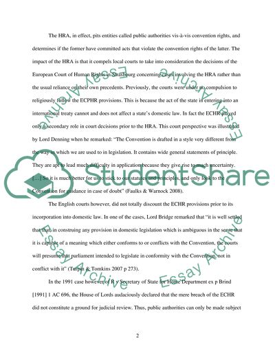 The Impact of the Human Rights Act 1998 on UK Judicial Review