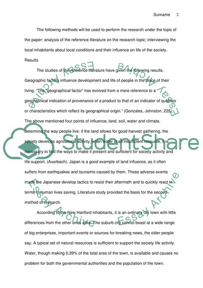 The Influence of Physical Geography on Humans Life