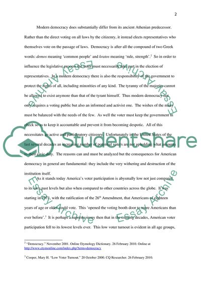 Voter Apathy in the US and Its Implications for the Quality of American Democracy