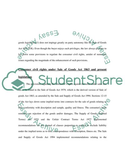 Statutory Regulations on Consumer Rights