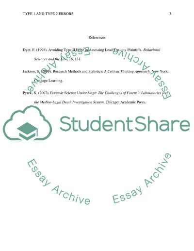 Type 1 and type 2 errors