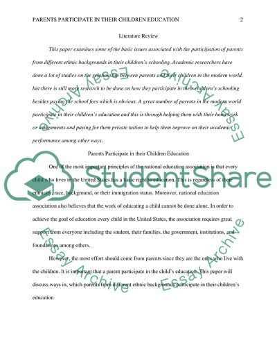 Parents Participate in their Children Education