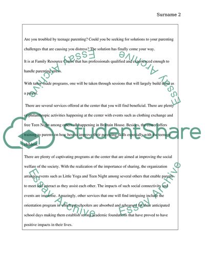 Organization advertisment