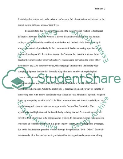 Political Theories of Sexuality: Simone de Beauvoir on the Woman as Other in Mens Representation