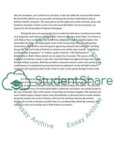 Compare and Contrant The French and American Revoulutions