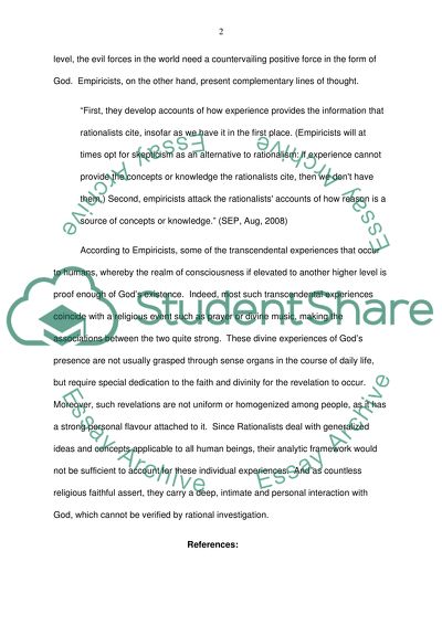 Describe the empirical and rationalistic arguments for the existence of God