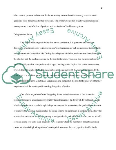 Effective communication among nurses