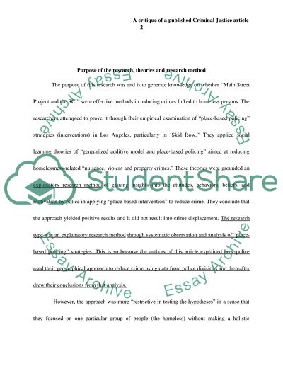 Policing the homeless: An evaluation of efforts to reduce homeless-related crime