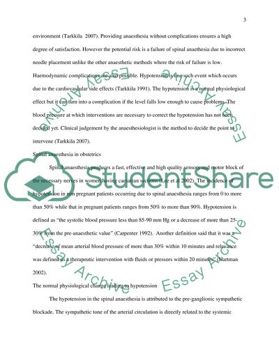 Spinal Anaesthesia in Obstetrics