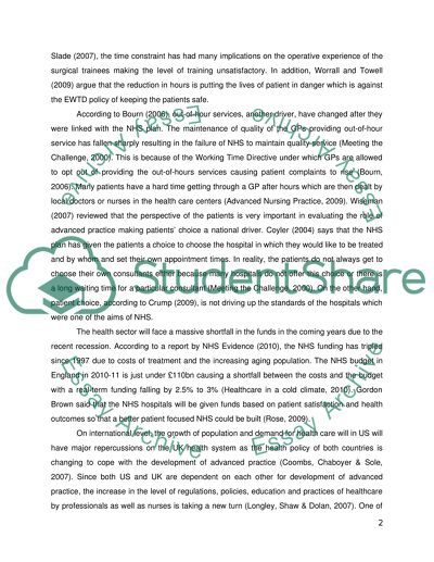 Context of Advanced Practice