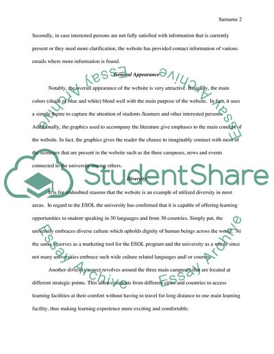 Evaluation of the website for ESOL program