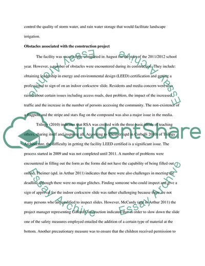 Obstacles upon the Construction of Redding School of Art